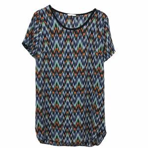 LUSH shift dress semi sheer geometric